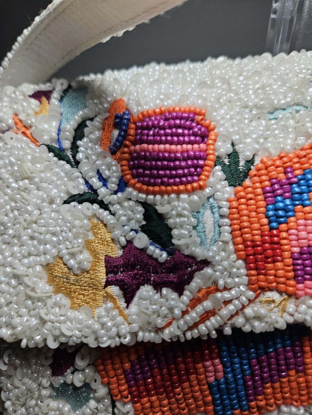NWT Handcrafted in India Viral Beaded Floral Shoulder Bag – Boutique Style - Picture 4 of 7